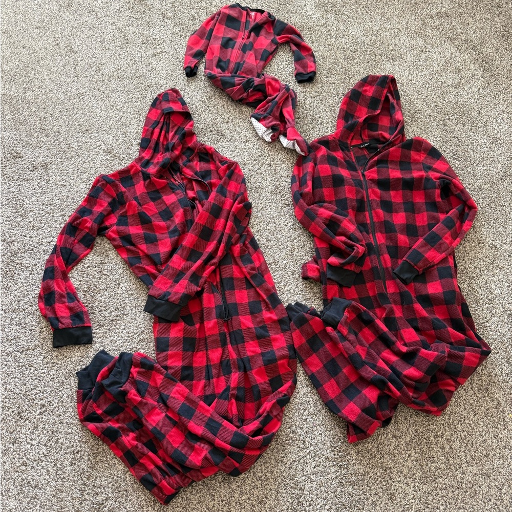 Red and Black Plaid Family Pajama Set